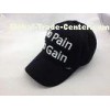 Fitted Black Stretch Cotton Baseball Cap with White 3D Embroidery Letters