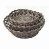 Round Storage Baskets in Coffee, Made of Plastic Rattan, Used for Packing and Storage