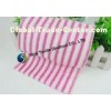 Green Red Striped Microfiber Cleaning Cloth , Glass Cleaning Microfiber Cloths