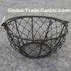 Wire Round Basket, Rusted Brown with One Collapsed Handle, Suitable for Packing and Storage