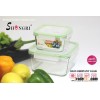green glass square kitchen food storage containers
