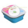 Small Durable 600ml Silicone Lunch Boxes For Students Easy to carry Blue or Pink color