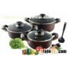 6 Piece Nonstick Aluminum Cookware Set with Heat Resistant Coating