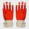 Red natural color spray flocklined household Color Latex Gloves