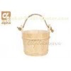Nordic type Finnish Spruce Sauna Wooden Water Buckets And Ladles With Plastic Liner