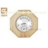 Portable Octagon Pine Wooden Sauna Thermometer Hygrometer for Traditional Sauna Room