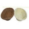 Dark Brown Smellless Oval Rattan Bread Basket For Supermarket