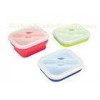 Non - Toxic Green Silicone Lunch Containers For Storage Square or Rectangle Shaped