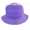 Stylish Plain Cotton Bucket Hat Contrasting Stitches Lady Cap