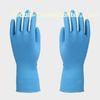 Straight cuff Household Latex Gloves , sky blue dish washing gloves