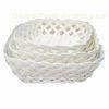 Square Storage Basket in White, Made of Plastic Rattan, Used for Packing and Storage