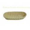 Moistureproof Biege Rattan Bread Basket Oval Shape Without Handle
