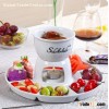 Ceramic chocolate fondue set ice cream pot cheese hot pot 4 fork 4 wax