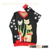 2015 Fall Christmas Gift Sweater Soft Acrylic Colorful Jacquard Snow Cat V-Neck Pullover