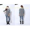 Spring / Autumn Ladies Crew Neck Sweaters sleeveless Irregular Bottom Sweep
