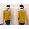 ladies V-neck Sweaters Basic Solid Color Pullover Fine Knit Long Sleeve