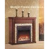Brown Antique Classical Imitation Marble Hotel / Home Electric Fireplace