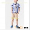 Boys' short sleeve leaf print shirt