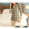 Women's 3/4 sleeve wrinkle free plaid shirt