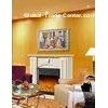 Imitation Antique Marble Fireplaces , Wall Mounted Decorative Flame LED Electric Fireplace
