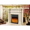 Decorative White Freestanding Modern Electrc Fireplace support Oak / Poly Resin Material