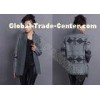 Fashion Long Sleeve Ladies Poncho Sweater / Jacquard Womens Argyle Sweaters in Gray