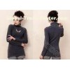Elegant O Neck Long Sleeve Womens Cashmere Sweaters , Gray Long Sweater for Ladies