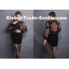 Fancy Round Neck Womens Cardigan Sweaters Long Sleeve With PU Leather for Winter