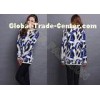 Womens cowl neck Jacquard Sweaters Long Pullover in contrast color , irregular bock knit Style