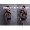 Elegant 3/4 Sleeve Ladies Jacquard Sweaters / Polo Collar Fancy Womens Sweater Coats