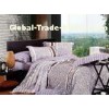 Purple Leopard Print Cotton Bed Set Durable With Reactive Printing Dye