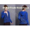 Full Zip Up Design Womens Wool Sweaters with Long Sleeve , Flower Printed Girls Sweater