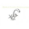 Contemporary Chrome plated Basin Mixer Taps Deck Mounted / Household Faucet with 1 Hole
