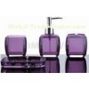 Modern Purple toothbrush holder 5 piece Plastic Bathroom Set soap dispenser