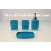 Green BPA Free Plastic With Steel Bathroom Sets Soap Pump Dispenser