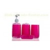 Rose Eco Friendly 4 Piece Plastic Bathroom Accessories Cylindrical Acrylic bath set
