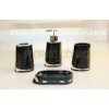 Contemporary Black Square Acrylic Bathroom Set Tumbler Soap Dish For Home