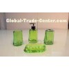 Acrylic 4pcs Transparent Green Plastic Bathroom Sets Eco friendly Soap Dish