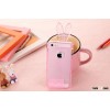Newest Clear Colorful Crystal Rabbit Ear Silicone Back Cover Phone Case Protective Cover/mobile phon