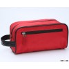 red oxford cloth pu handle cosmetic bag