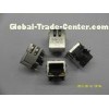 1x1 Tab Down POE RJ45 Single Port with 10/100BASE Transformer, Dip 90 degree 10p8c with led