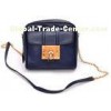 PU Leather Laides navy blue crossbody bag with Thick Chain Strap