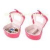 Home Makeup Organizer PVC Custom Beauty Storage Box Red Irregular Shape Buckle