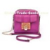 Rose Imitation Leather Handbags , Adjustable Chain Shoulder Strap
