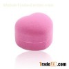 Pink Heart Shape Flocking Ring Box