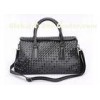 Modern Two Tone Woven Leather Handbags in Purple , Black , Red