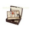 Portable Leather lockable Jewellery Storage Box case Black Color watch and ring box