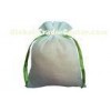 Recycled White Small Cotton Drawstring Pouch Bags For Kids Silkscreen