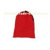 Eco Friendly Red Cotton Drawstring Pouch Bags Printing Customized