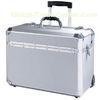 OEM Aluminum Tool Case , Silver Makeup Trolley Cosmetic Case